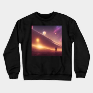 Planets Nebula Cloud In Dark Space Crewneck Sweatshirt